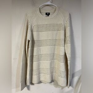H&M Oversized Cream Wool Blend Cable Knit Chunky Sweater sz L
